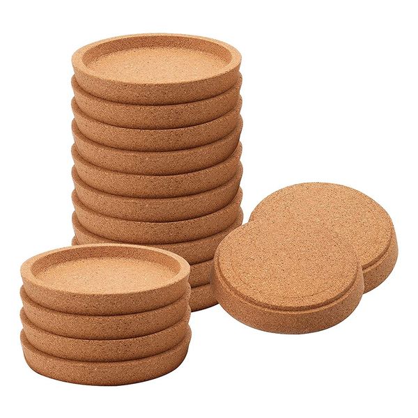 16 Pack Cork Coasters, 4 Inch Absorbent Heat Resistant Round Cork Coasters