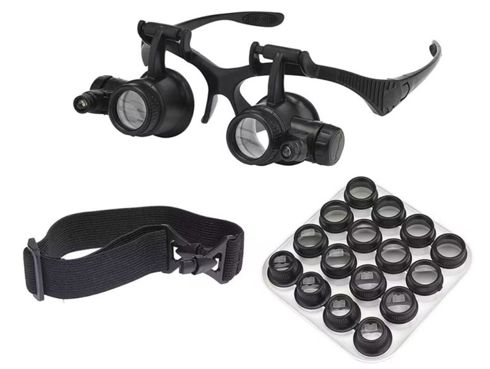 Jewelry Watch Repair Magnifying Glass With LED Light, 16 Lenses