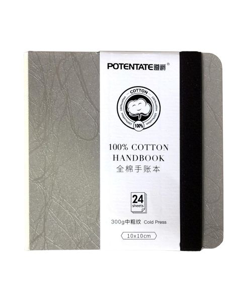 Potentate 300gsm 100% Cotton Watercolour Handbook - 10 x 10cm - 24 Sheets