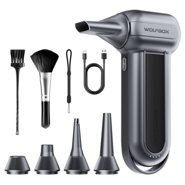 Wolfbox Portable Turbo Compressed Air Jetfan Handheld Cleaner &amp; Hairdryer