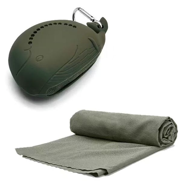 Cartoon Whale Portable Quick-Dry Towel Set - Ultra-fine Fiber Cool-Comfort