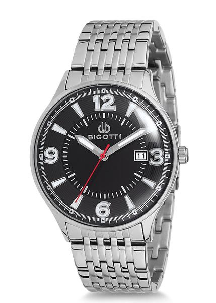 Bigotti Mens Watch Stainless Steel Black Brush Dial Number - BGT0240-2