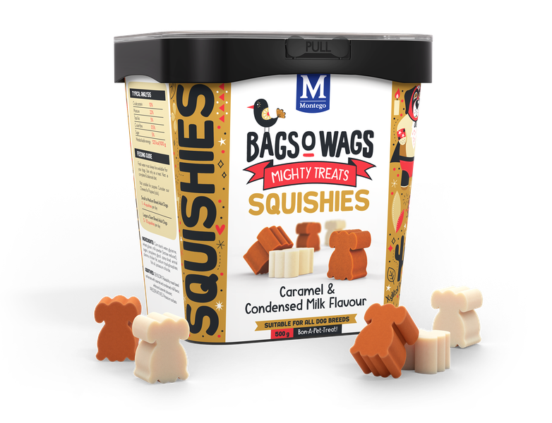 Montego Bags O' Wags - Squishies Caramel &amp; Condensed Milk Dog Treats 500 g