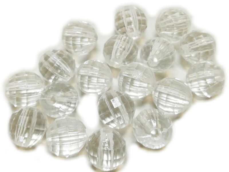 BEAD COOL - Plastic Round Faceted Transparent - 8mm - 890pcs - 2mm hole