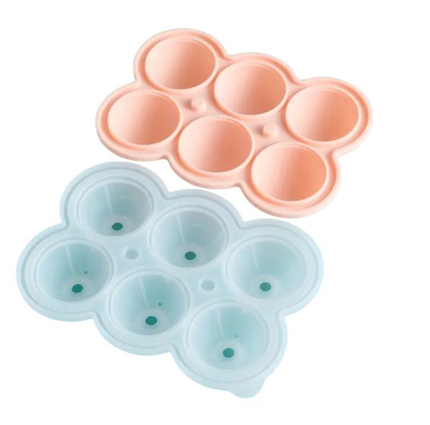 Flexible Silicone 6 Ball large Ice Tray, Mold, Maker - Purple