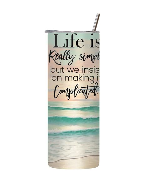 Simple 20 Oz Tumbler Lid Straw Trendy Motivational Words Graphic Gift 142