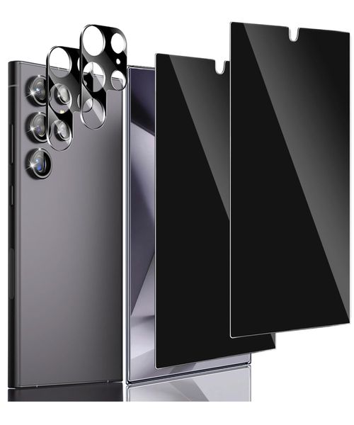 Privacy Screen Protector Tempered Glass Kit Compatible With Samsung Galaxy S24 Ultra