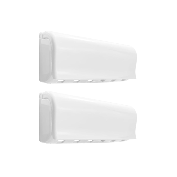 Wall Mounted Self-Adhesive 6 Slot Toothbrush Holder - 2 Pack
