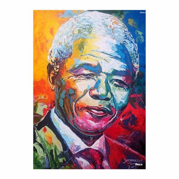 Nelson Mandela Splash Painting - A1 Poster