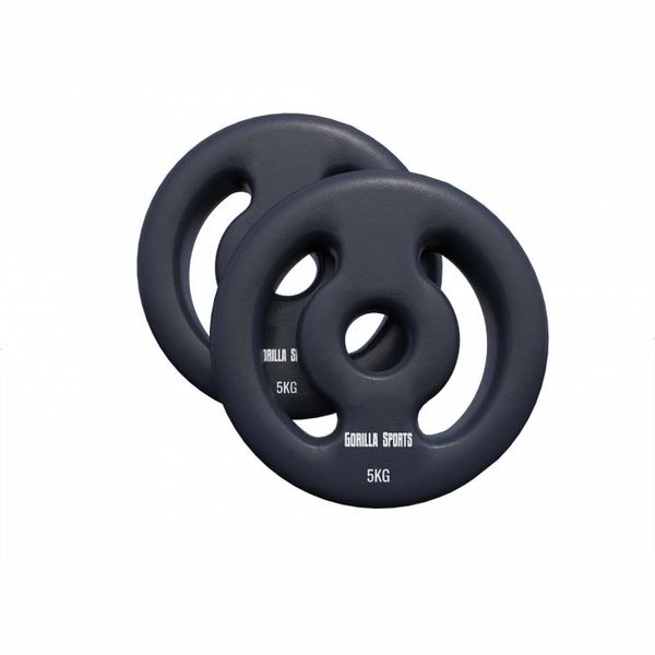 GORILLA SPORTS SA - Neoprene Plate Set 10 kg (2x 5 kg) - Black