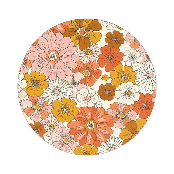 Vintage Floral Round Mouse Pad - Multicolor