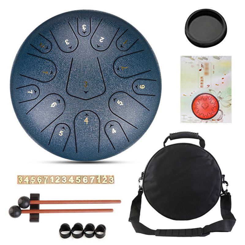 12pcs 12 Inch 15 Notes Steel Tongue Drum Set Percussion Instrument Handpan
