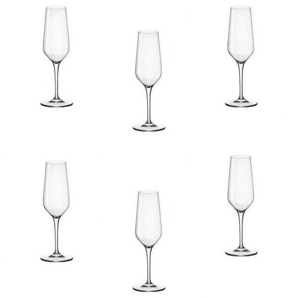 Electra Champagne Flute Glasses - Set Of 6 - 240ml