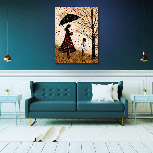 Canvas Wall Art Decor - Mother &amp; Daughter In The Garden Artwork