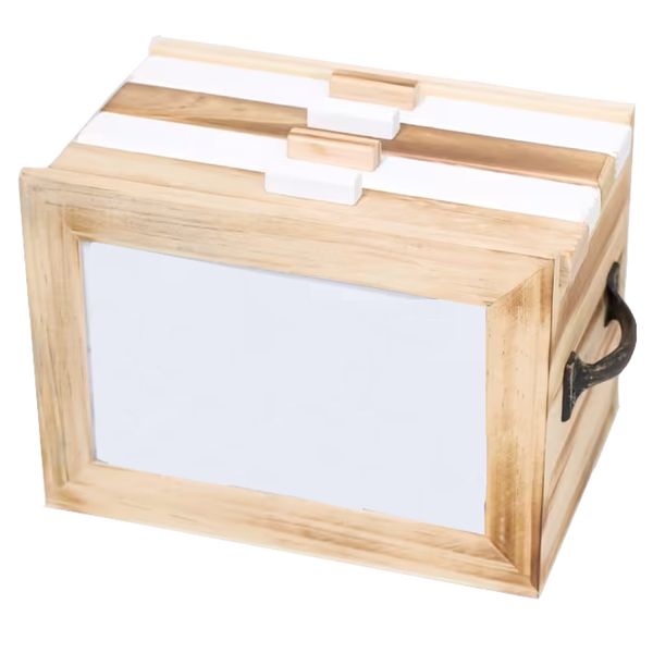 Stationery Elegant Solid Wood Storage Photo Album Box - 15.2cm