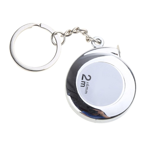 Multifunctional Silver Mini Retractable Tape Measure Keychain