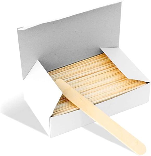 100 Pieces Wooden Disposable Wax Spatula Stick