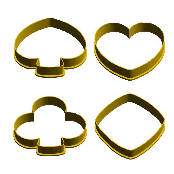 Poker Cookie Cutters - 4 Piece Set