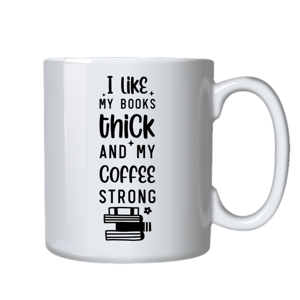 Strong Coffee Thick Books Ideal Fiction Book Reader Gift Writing Mug Cup402