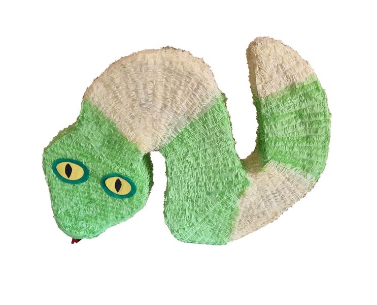 Green &amp; Light Yellow Snake Pinata