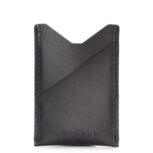 DAREhue - Slim Leather Card Holder - black leather