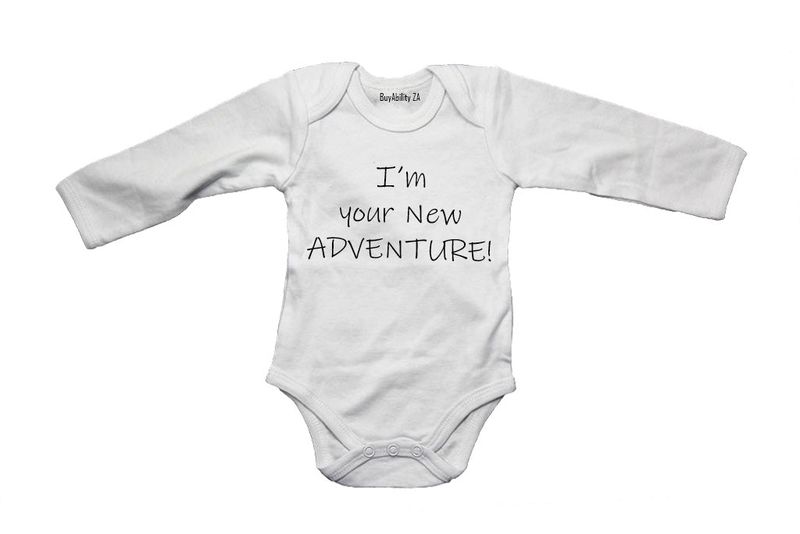 I'm your new adventure Baby Grow - White