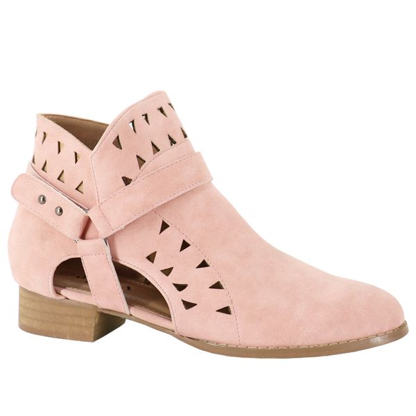 Jada Ladies Cross-Over Cut Out Detail Fashion Boots