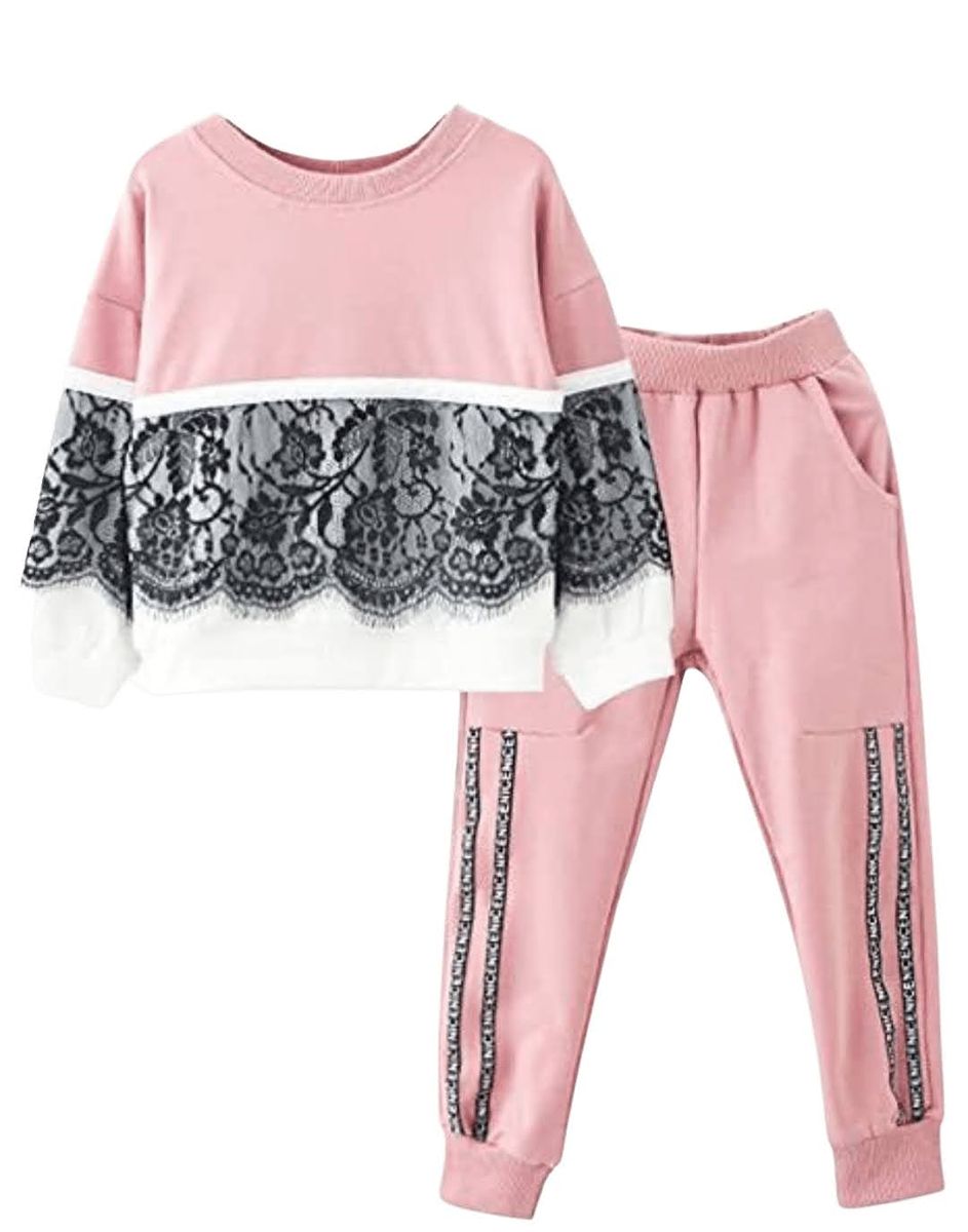 Fashion Girls Tracksuit With Lace Detail Clothing Set Buy Online in