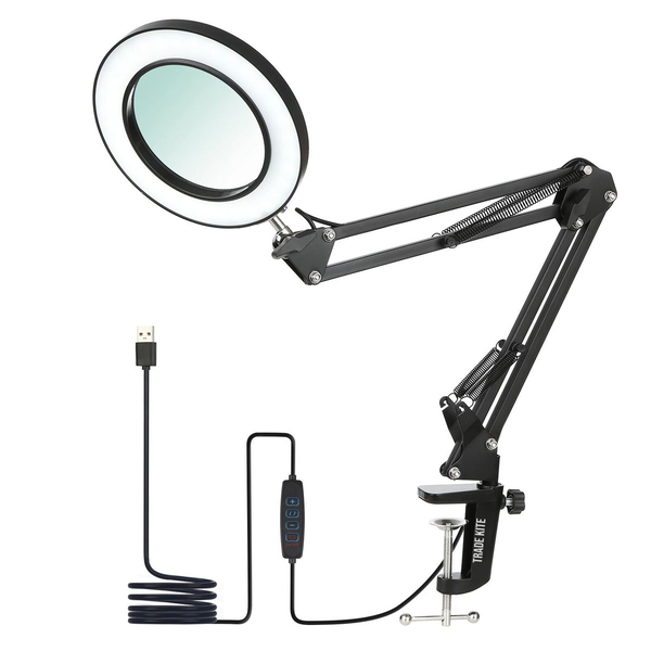 Trade Kite 2-in-1 Magnifying Desk Lamp with Glass Lens &amp; LED Light