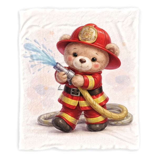 Firefighter Teddy Toddler Fleece Blanket by Nathan Pieterse