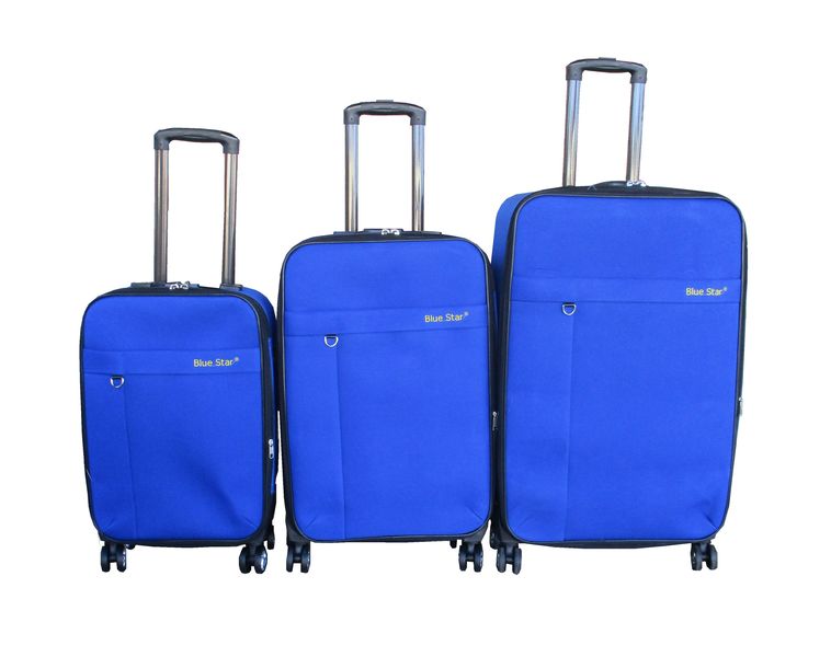 Blue Star Expandable Luggage Set, Spinner Wheels - Royal Blue - 3 Piece