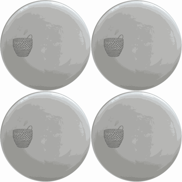African Woven Basket Side Plate Set of 4 - Range 2