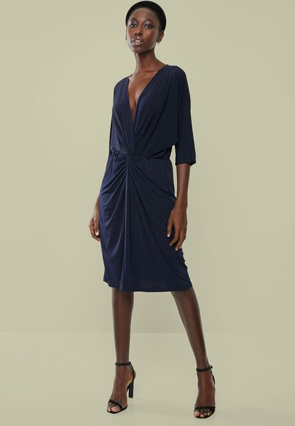 Women's Superbalist Kimono Knot Front Dress - NAVY