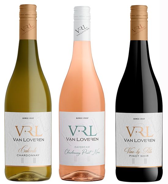 3 Bottle Mixed Case of Van Loveren Chardonnay and Pinot Noir Wine - 3 x 750