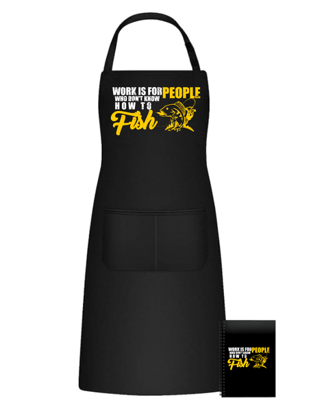 Fishing Camping Fun Kitchen Braai Apron - Work