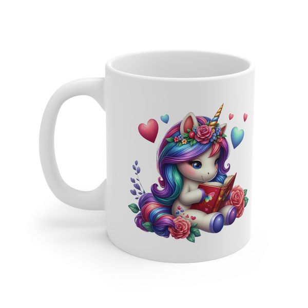 Floral book Lover Unicorn Mug