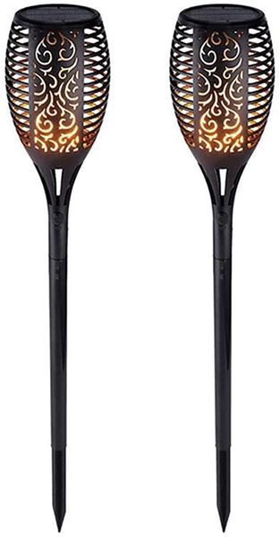 Solar LED Flickering Flame Outdoor Light - Pack of 2