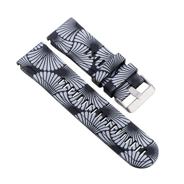 Killer Deals 26mm Silicone Strap Compatible with Garmin Fenix 3/ 3HR / 5X/ 6X - Black &amp; White