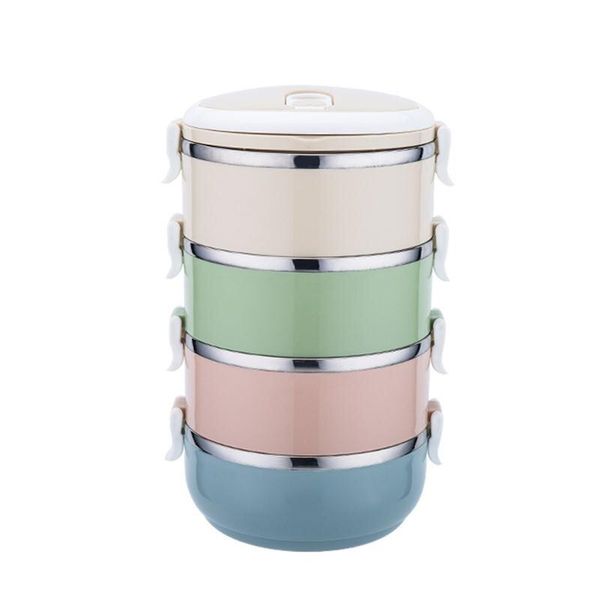 2.8L Portable 4-Tier Stainless Steel Thermal Insulated Leak Proof Lunch Box