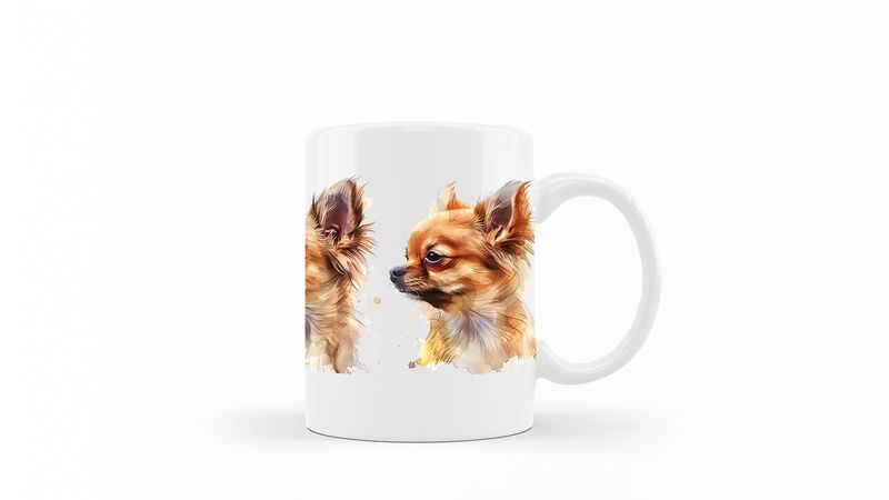 Chihuahua-Long-Coat Printed Coffee Mug DSGN223