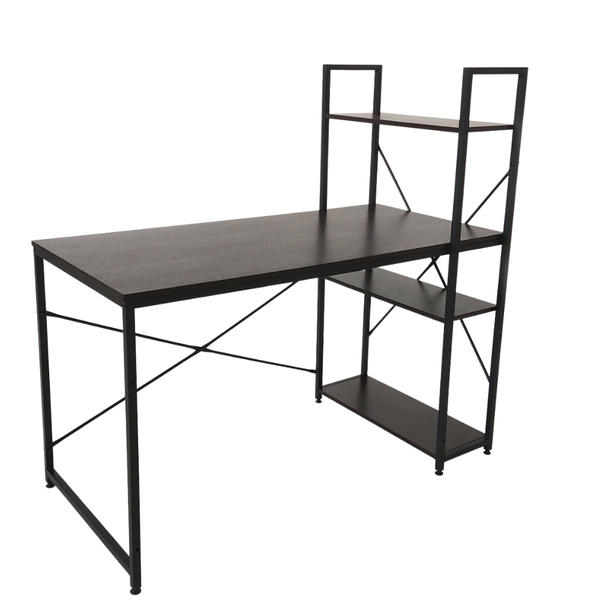 Omega Desk W/Shelf - Wenge/Black