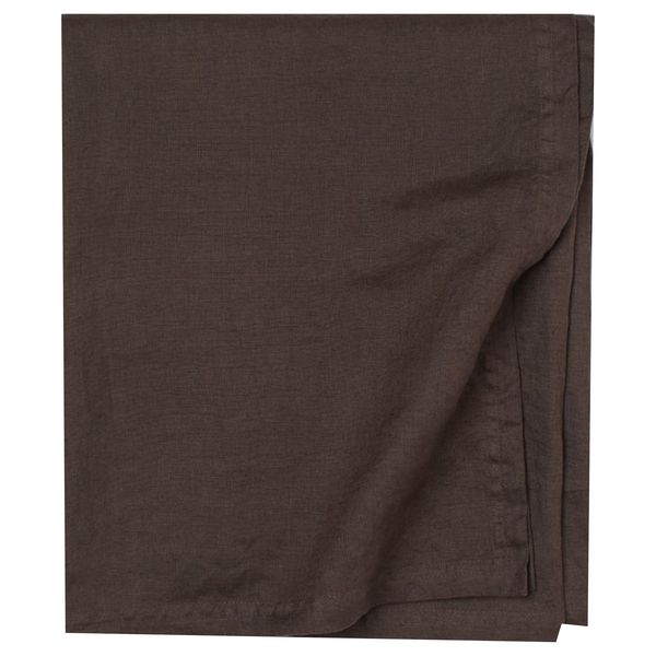 Dark brown 100% Linen Tablecloth (145x250cm) 6-8 Seater