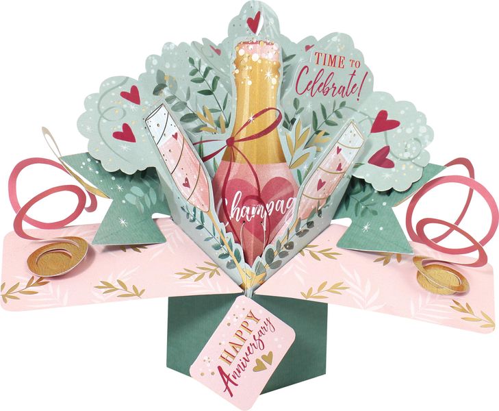3D Pop-up Card - Anniversary Champagne