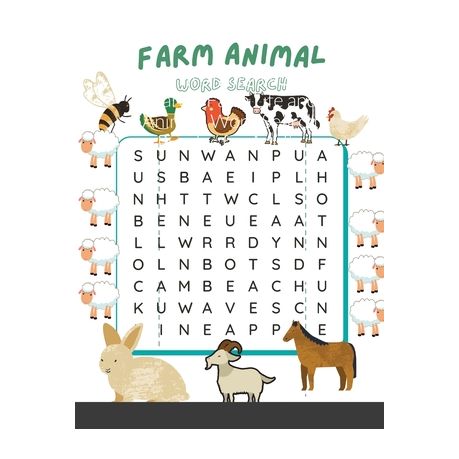 Farm Animal Word Search: Farm Life and Animals Word Search Puzzles for  Adults | Buy Online in South Africa 