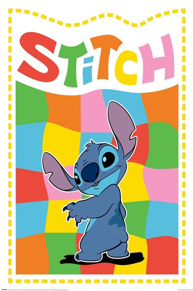 Disney: Stitch (Chequered Stitch) Poster
