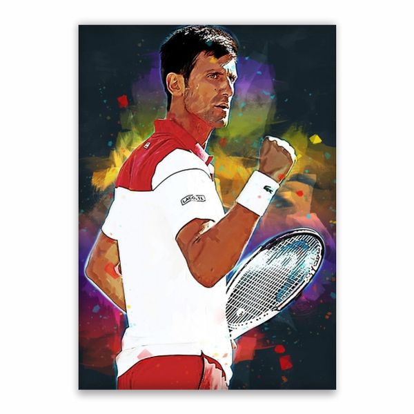 Novak Djokovic Colourful Poster - A1