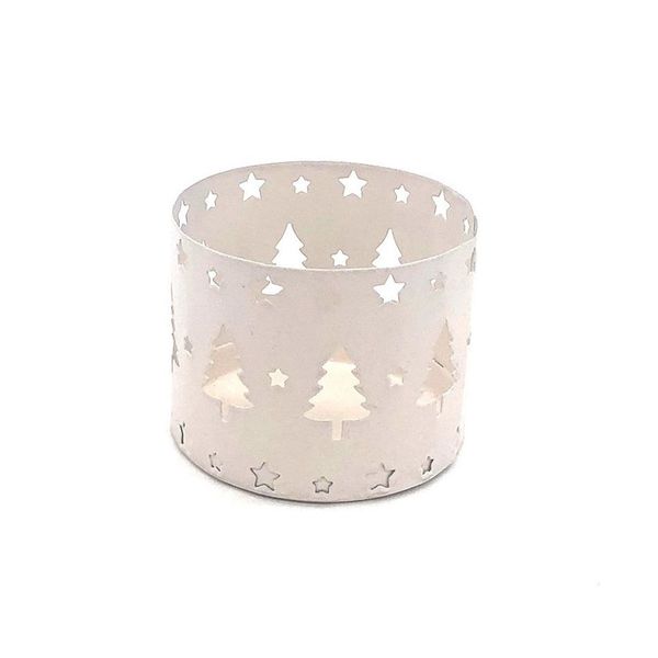 Candlestick holder Crafts Ornament White Christmas Tree Design 2 Piece