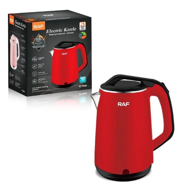 Electric Kettle 2.5L Stainless Steel Double Wall-RAF-7948