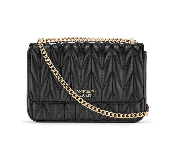 Victoria's Secret - Chevron Quilt Bond Street Shoulder Bag (Black)