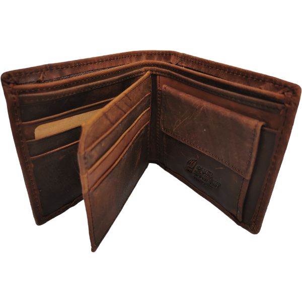 Men's Genuine Leather Bifold Wallet for 9 Cards